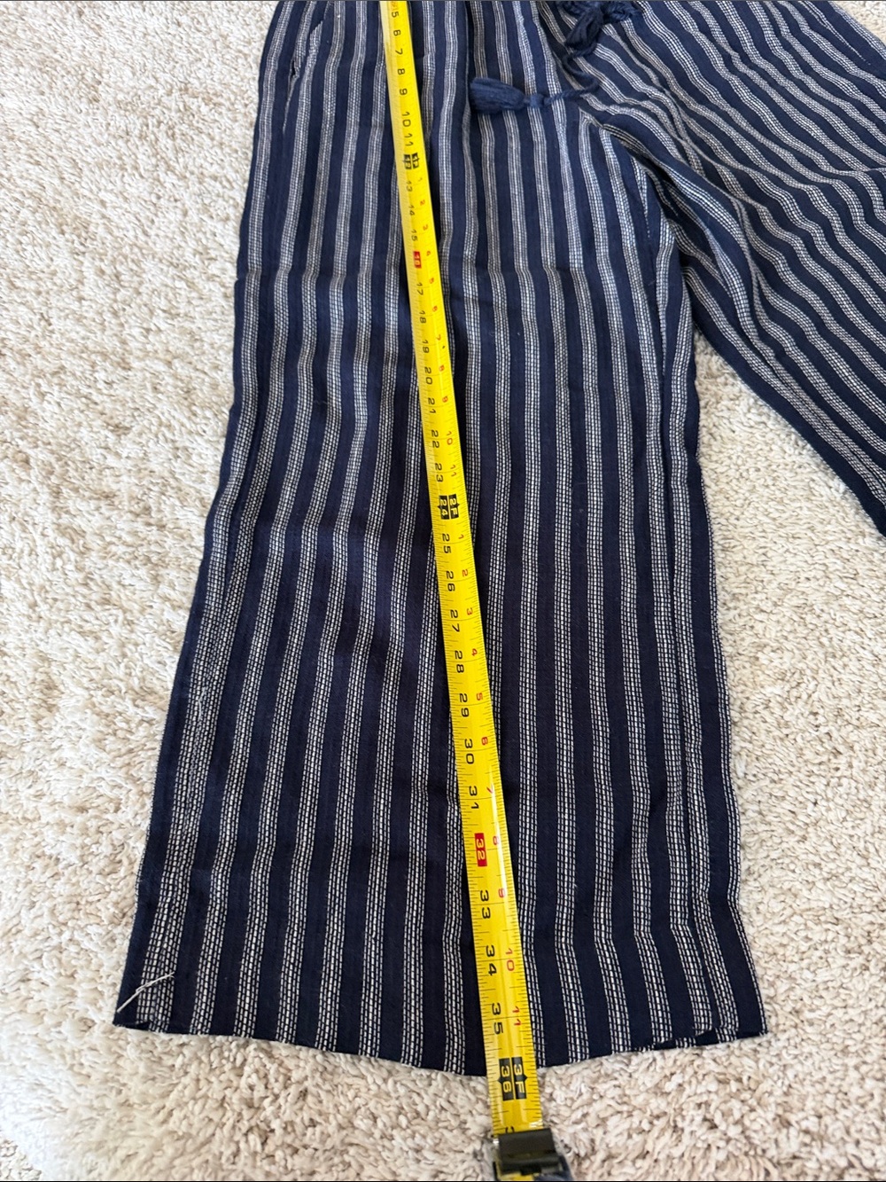 Banana Republic Navy and White Striped Wide-Leg Pants - Picture 6 of 6